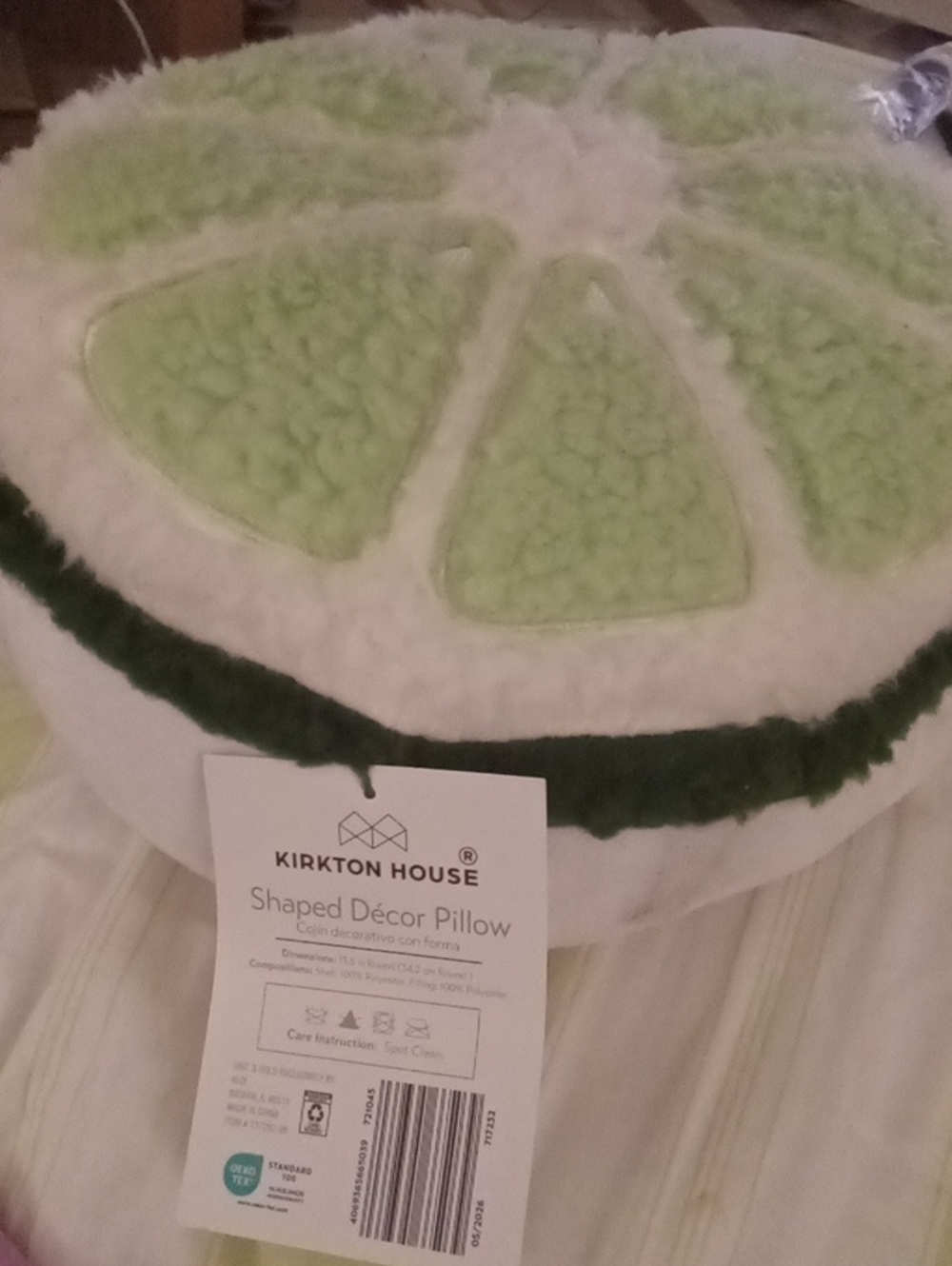 Lime Slice Shaped Décor Pillow - Green